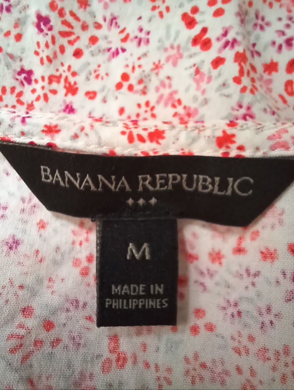 BANANA REPUBLIC Pink Floral Sundress Cotton Puff Sleeve Print Cottagecore Size M - Picture 9 of 12